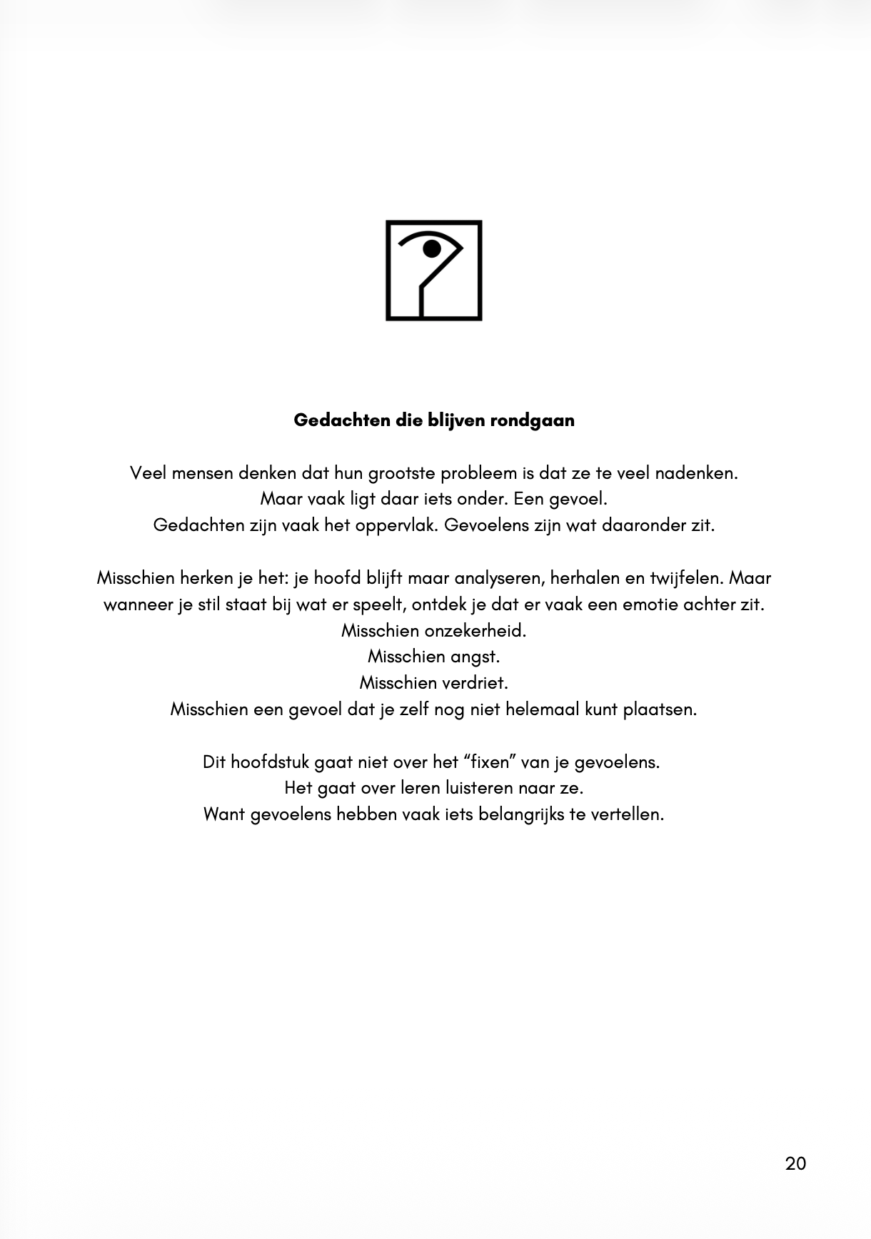 Boek 'Als je gedachten niet willen stoppen'